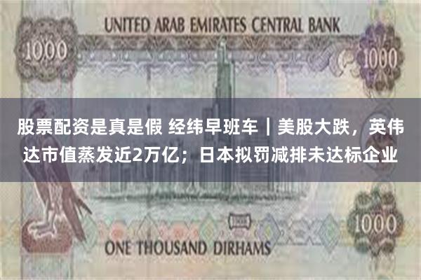 股票配资是真是假 经纬早班车｜美股大跌，英伟达市值蒸发近2万亿；日本拟罚减排未达标企业