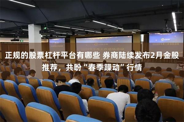 正规的股票杠杆平台有哪些 券商陆续发布2月金股推荐，共盼“春季躁动”行情