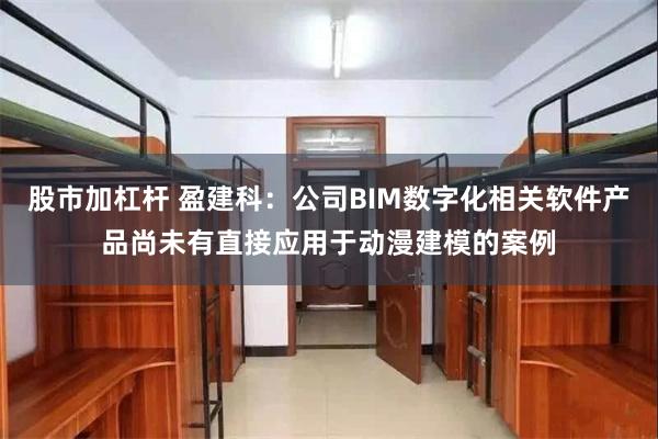 股市加杠杆 盈建科：公司BIM数字化相关软件产品尚未有直接应用于动漫建模的案例