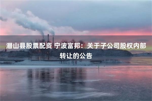 潜山县股票配资 宁波富邦：关于子公司股权内部转让的公告