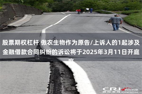 股票期权杠杆 傲农生物作为原告/上诉人的1起涉及金融借款合同纠纷的诉讼将于2025年3月11日开庭