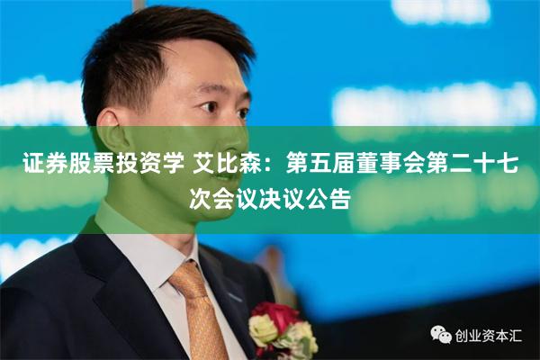 证券股票投资学 艾比森：第五届董事会第二十七次会议决议公告