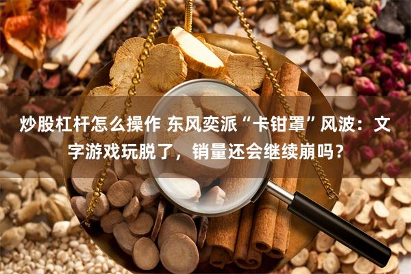 炒股杠杆怎么操作 东风奕派“卡钳罩”风波：文字游戏玩脱了，销量还会继续崩吗？