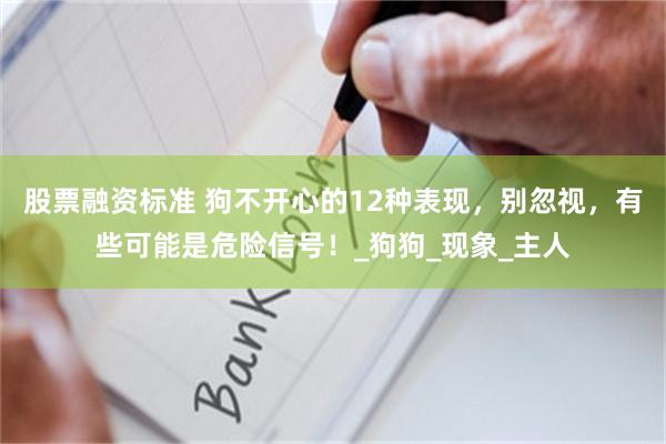 股票融资标准 狗不开心的12种表现，别忽视，有些可能是危险信号！_狗狗_现象_主人