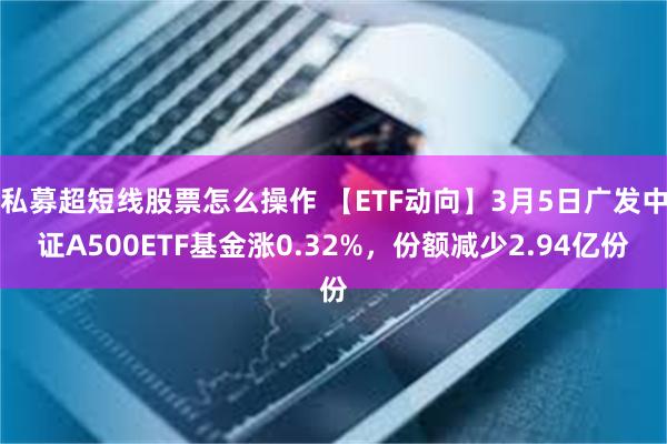 私募超短线股票怎么操作 【ETF动向】3月5日广发中证A500ETF基金涨0.32%，份额减少2.94亿份