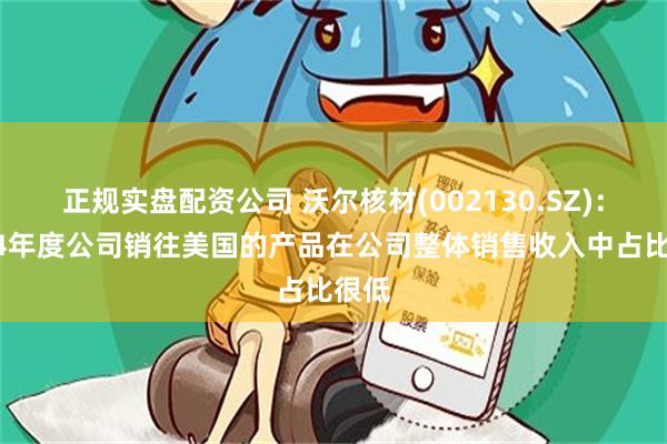 正规实盘配资公司 沃尔核材(002130.SZ)：2024年度公司销往美国的产品在公司整体销售收入中占比很低