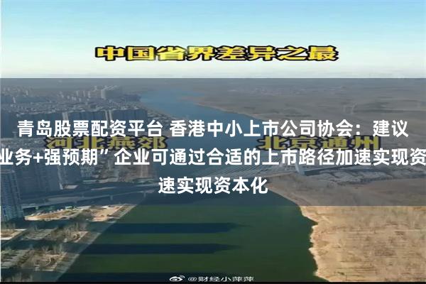 青岛股票配资平台 香港中小上市公司协会：建议“新业务+强预期”企业可通过合适的上市路径加速实现资本化