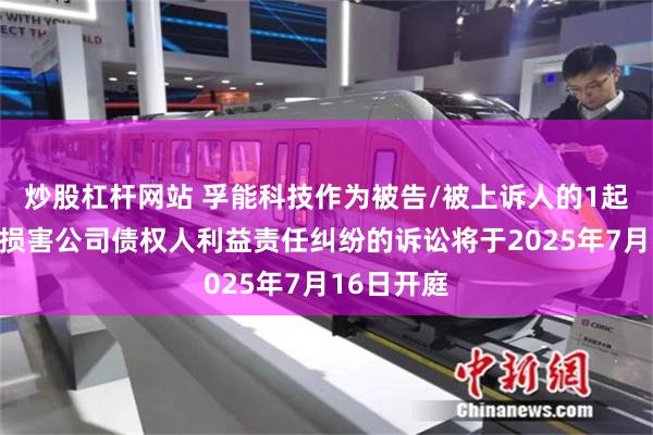 炒股杠杆网站 孚能科技作为被告/被上诉人的1起涉及股东损害公司债权人利益责任纠纷的诉讼将于2025年7月16日开庭