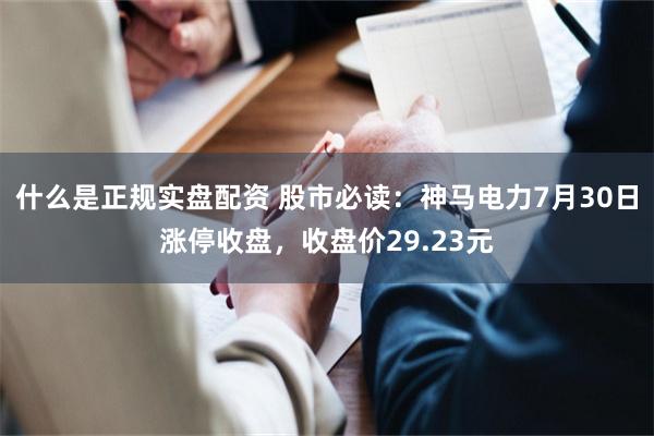 什么是正规实盘配资 股市必读：神马电力7月30日涨停收盘，收盘价29.23元