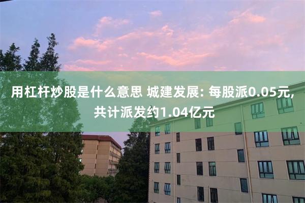 用杠杆炒股是什么意思 城建发展: 每股派0.05元, 共计派发约1.04亿元