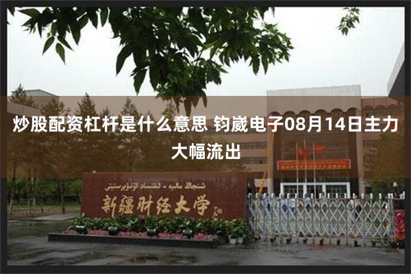 炒股配资杠杆是什么意思 钧崴电子08月14日主力大幅流出